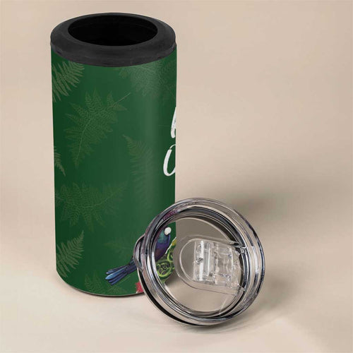 Kia Ora New Zealand Floral 4 in 1 Can Cooler Tumbler Sage Green - Aussie Hoodie