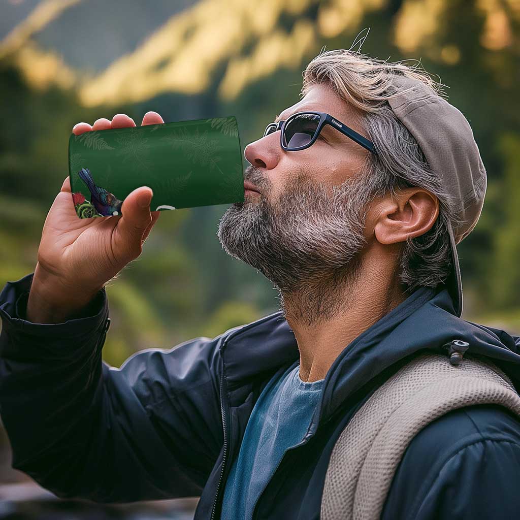 Kia Ora New Zealand Floral 4 in 1 Can Cooler Tumbler Sage Green - Aussie Hoodie