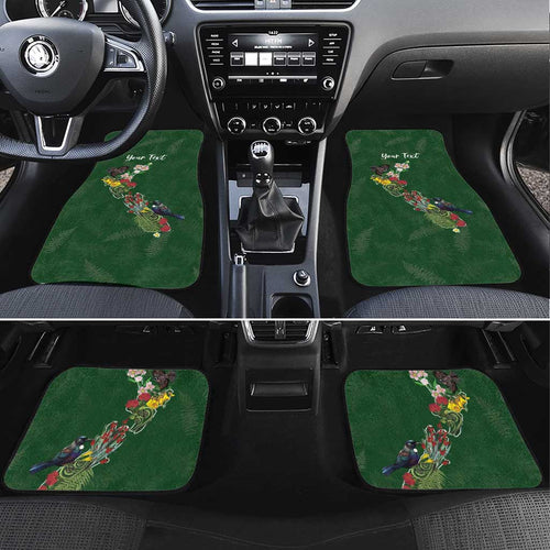Kia Ora New Zealand Floral Personalized Car Mats Sage Green - Aussie Hoodie