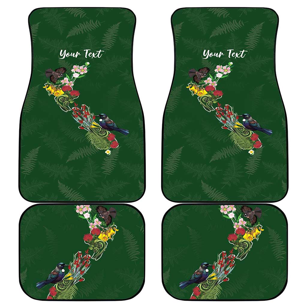 Kia Ora New Zealand Floral Personalized Car Mats Sage Green - Aussie Hoodie