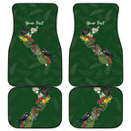 Kia Ora New Zealand Floral Personalized Car Mats Sage Green - Aussie Hoodie