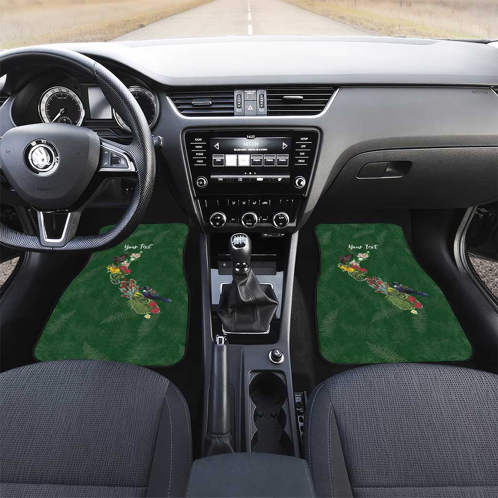 Kia Ora New Zealand Floral Personalized Car Mats Sage Green - Aussie Hoodie