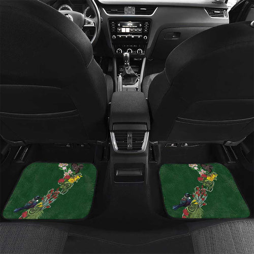 Kia Ora New Zealand Floral Personalized Car Mats Sage Green - Aussie Hoodie