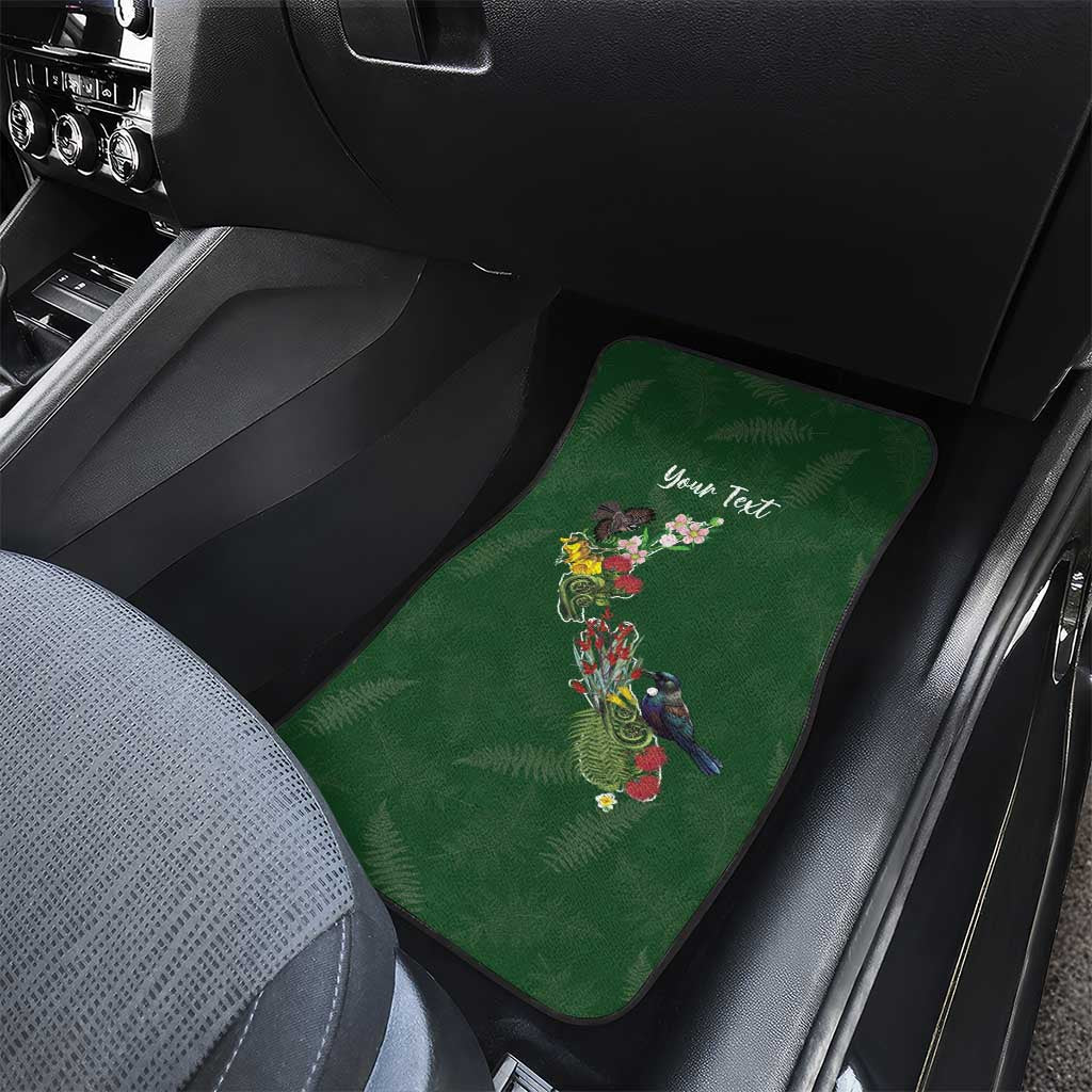 Kia Ora New Zealand Floral Personalized Car Mats Sage Green - Aussie Hoodie