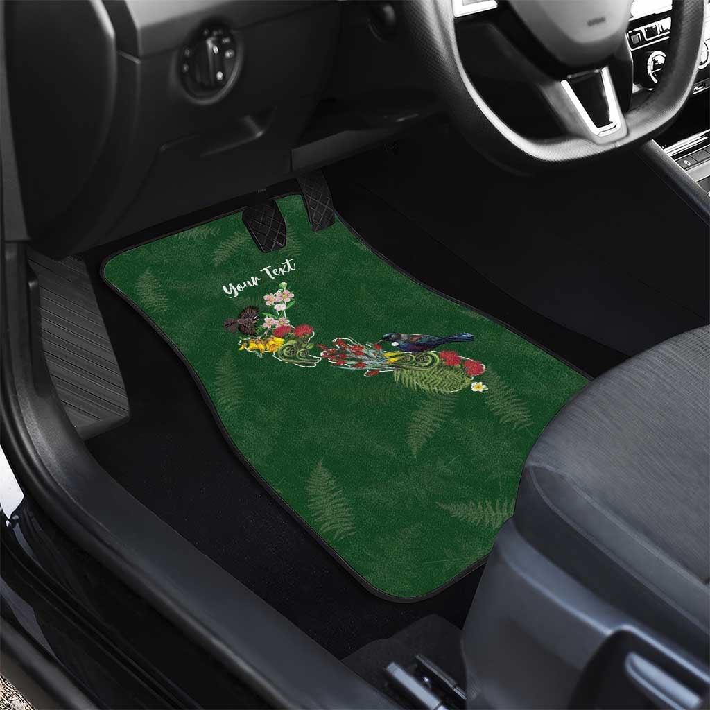 Kia Ora New Zealand Floral Personalized Car Mats Sage Green - Aussie Hoodie