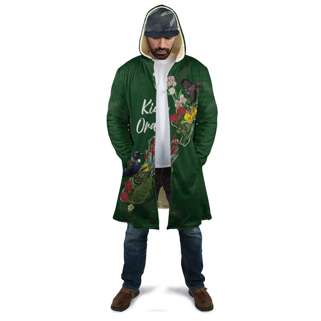 Kia Ora New Zealand Floral Personalized Cloak Sage Green - Aussie Hoodie