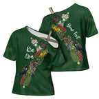Kia Ora New Zealand Floral Personalized Cross Shoulder Shirt Sage Green - Aussie Hoodie