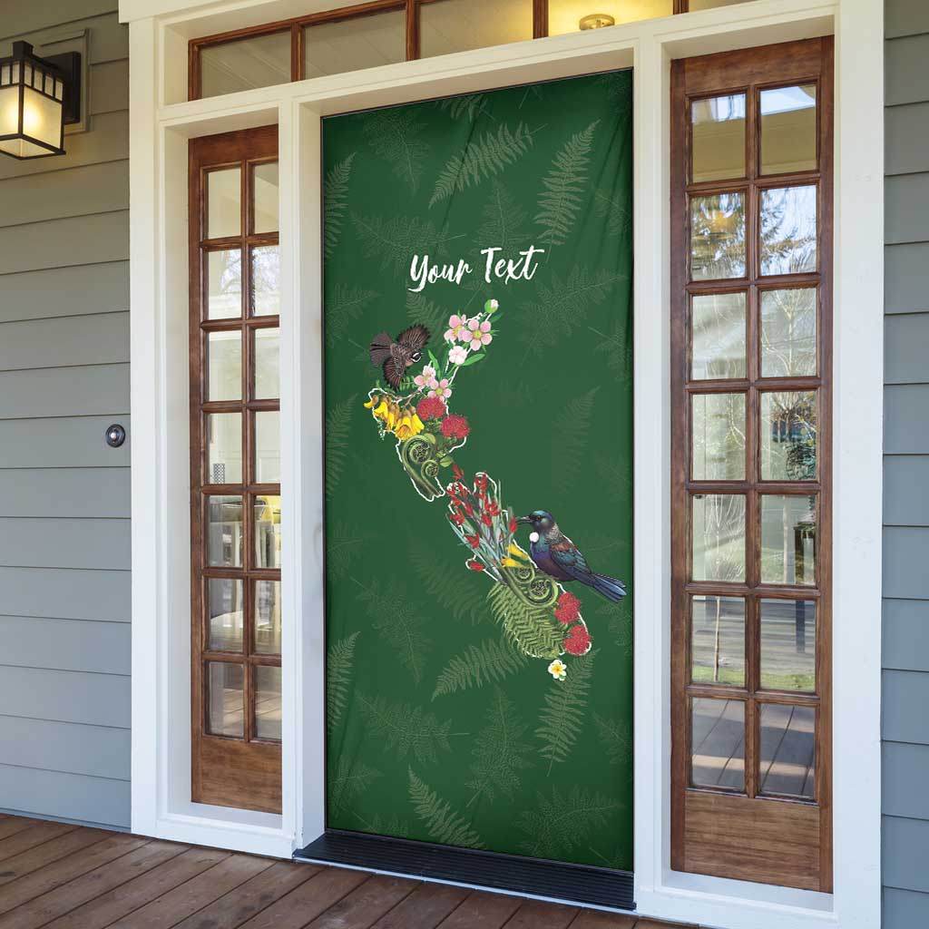 Kia Ora New Zealand Floral Personalized Door Cover Sage Green - Aussie Hoodie