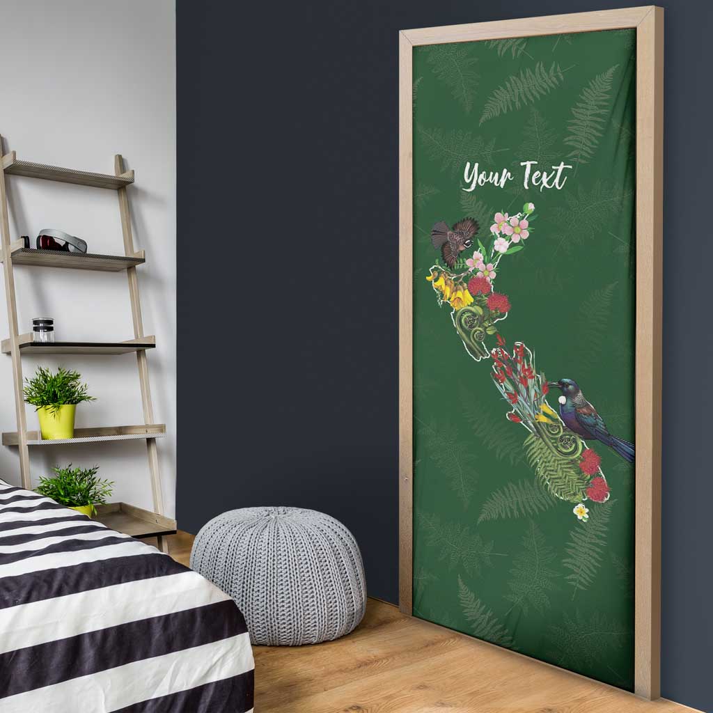 Kia Ora New Zealand Floral Personalized Door Cover Sage Green - Aussie Hoodie