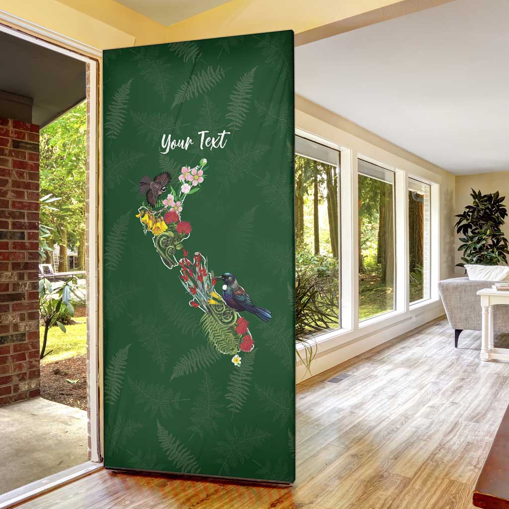 Kia Ora New Zealand Floral Personalized Door Cover Sage Green - Aussie Hoodie