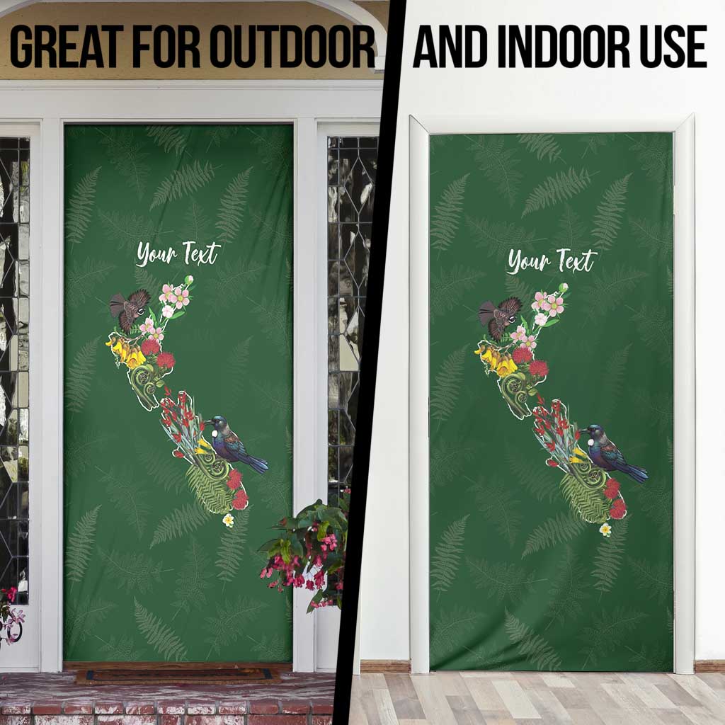 Kia Ora New Zealand Floral Personalized Door Cover Sage Green - Aussie Hoodie