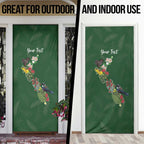 Kia Ora New Zealand Floral Personalized Door Cover Sage Green - Aussie Hoodie