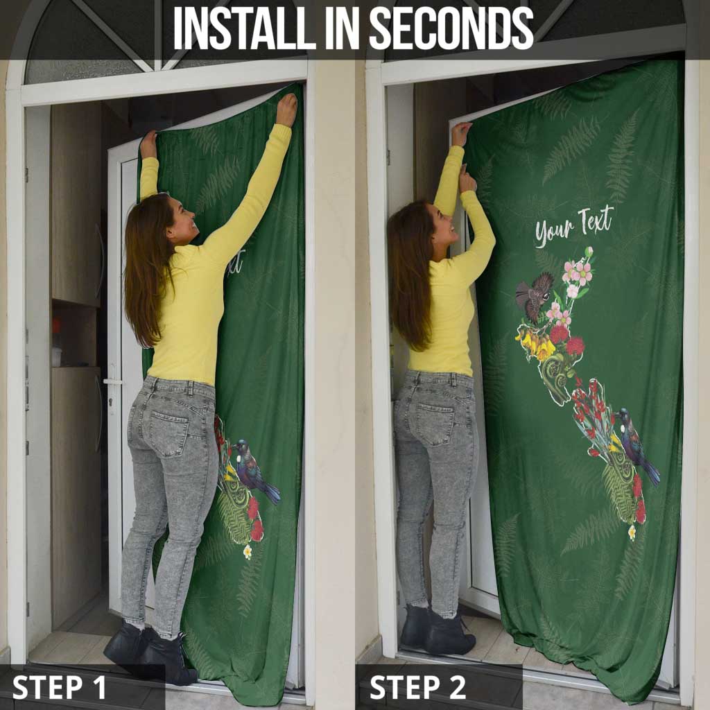 Kia Ora New Zealand Floral Personalized Door Cover Sage Green - Aussie Hoodie
