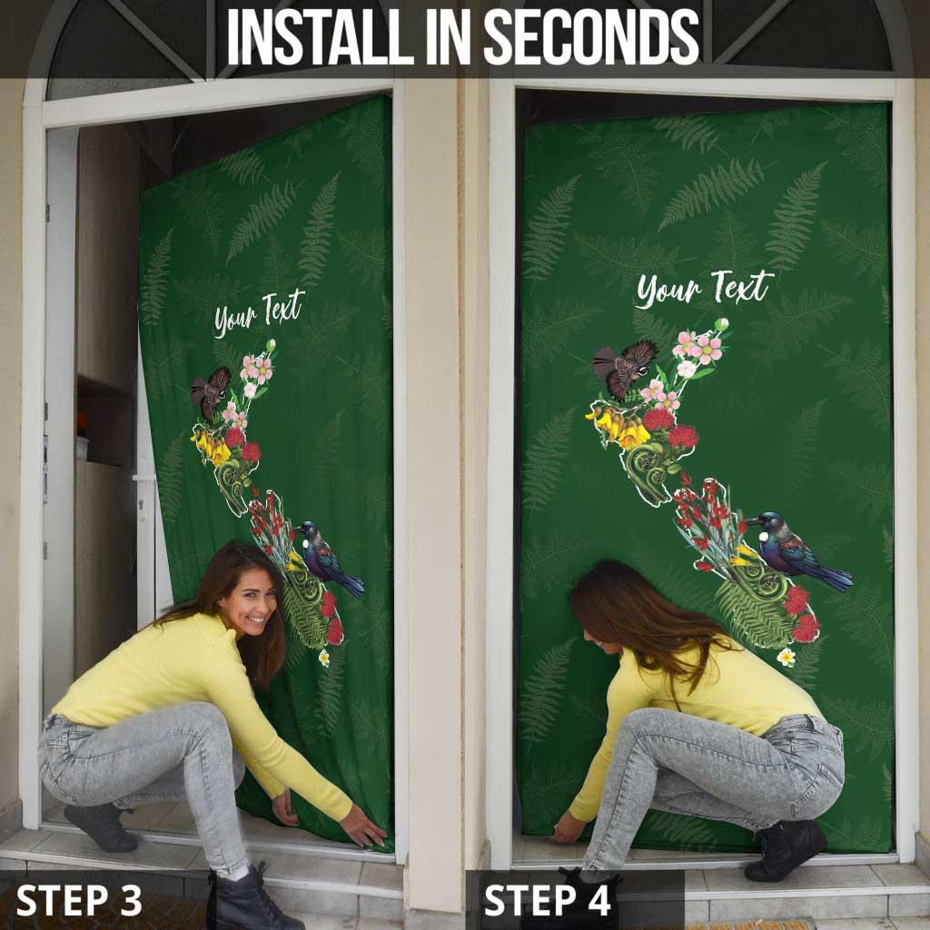 Kia Ora New Zealand Floral Personalized Door Cover Sage Green - Aussie Hoodie