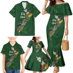 Kia Ora New Zealand Floral Personalized Family Matching Mermaid Dress and Hawaiian Shirt Sage Green - Aussie Hoodie