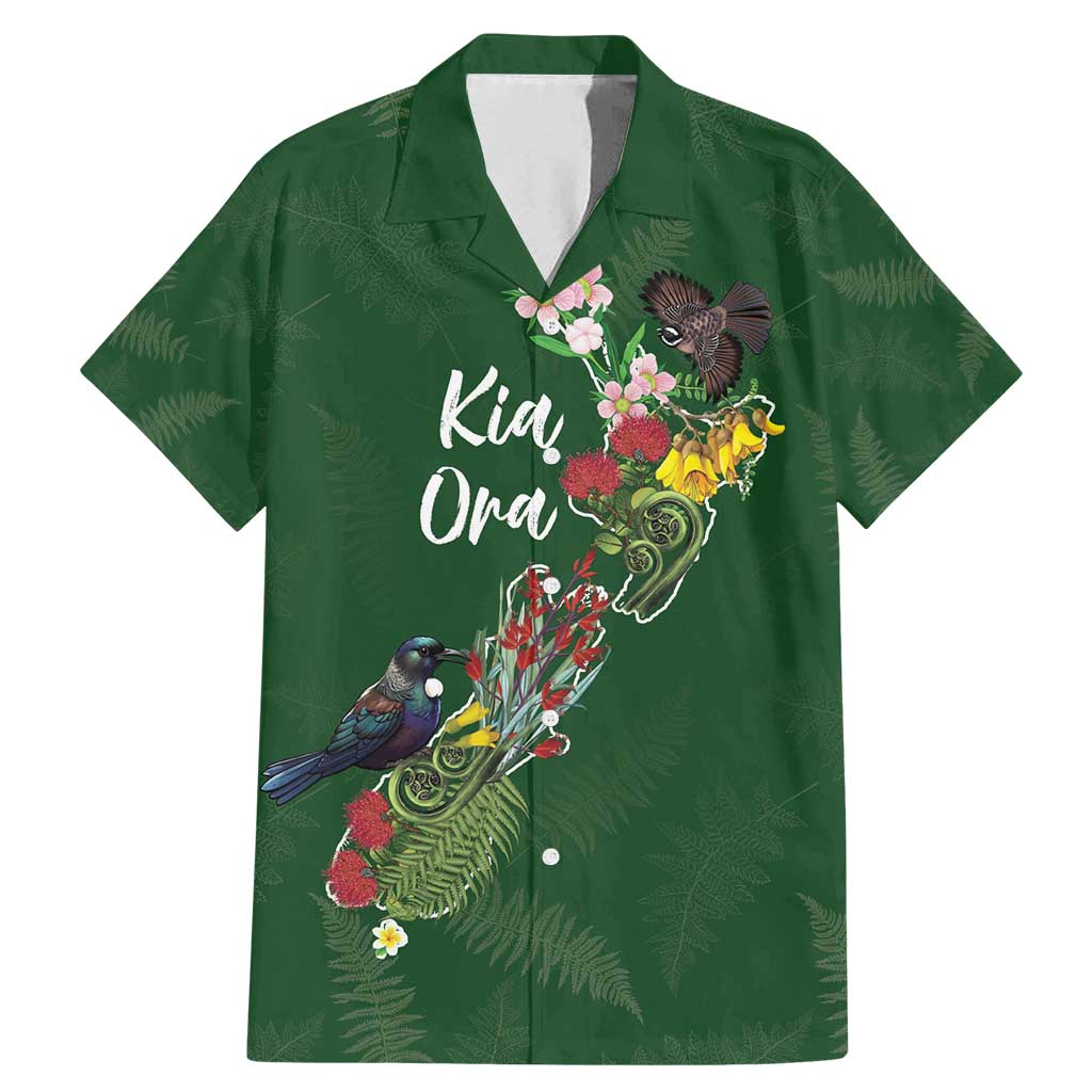 Kia Ora New Zealand Floral Personalized Family Matching Mermaid Dress and Hawaiian Shirt Sage Green - Aussie Hoodie