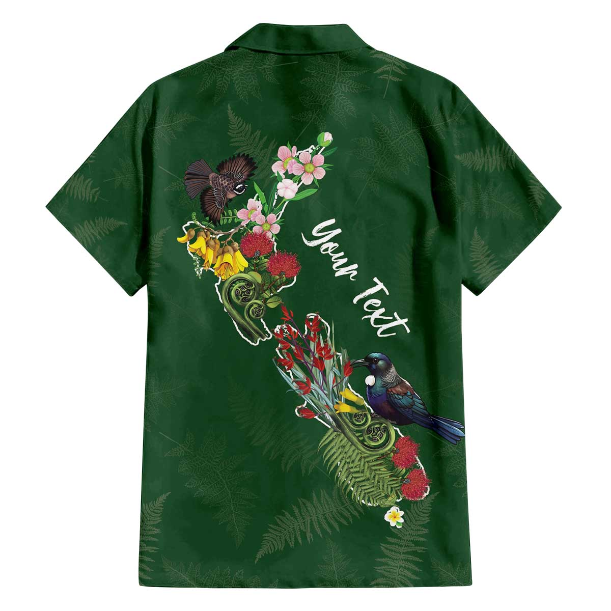 Kia Ora New Zealand Floral Personalized Family Matching Off The Shoulder Long Sleeve Dress and Hawaiian Shirt Sage Green - Aussie Hoodie
