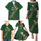 Kia Ora New Zealand Floral Personalized Family Matching Puletasi and Hawaiian Shirt Sage Green - Aussie Hoodie