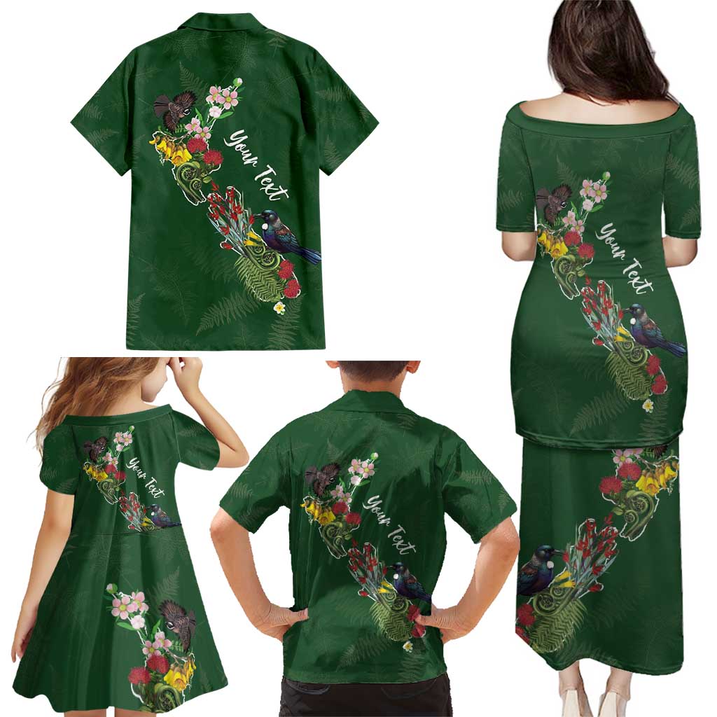 Kia Ora New Zealand Floral Personalized Family Matching Puletasi and Hawaiian Shirt Sage Green - Aussie Hoodie