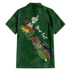 Kia Ora New Zealand Floral Personalized Family Matching Short Sleeve Bodycon Dress and Hawaiian Shirt Sage Green - Aussie Hoodie
