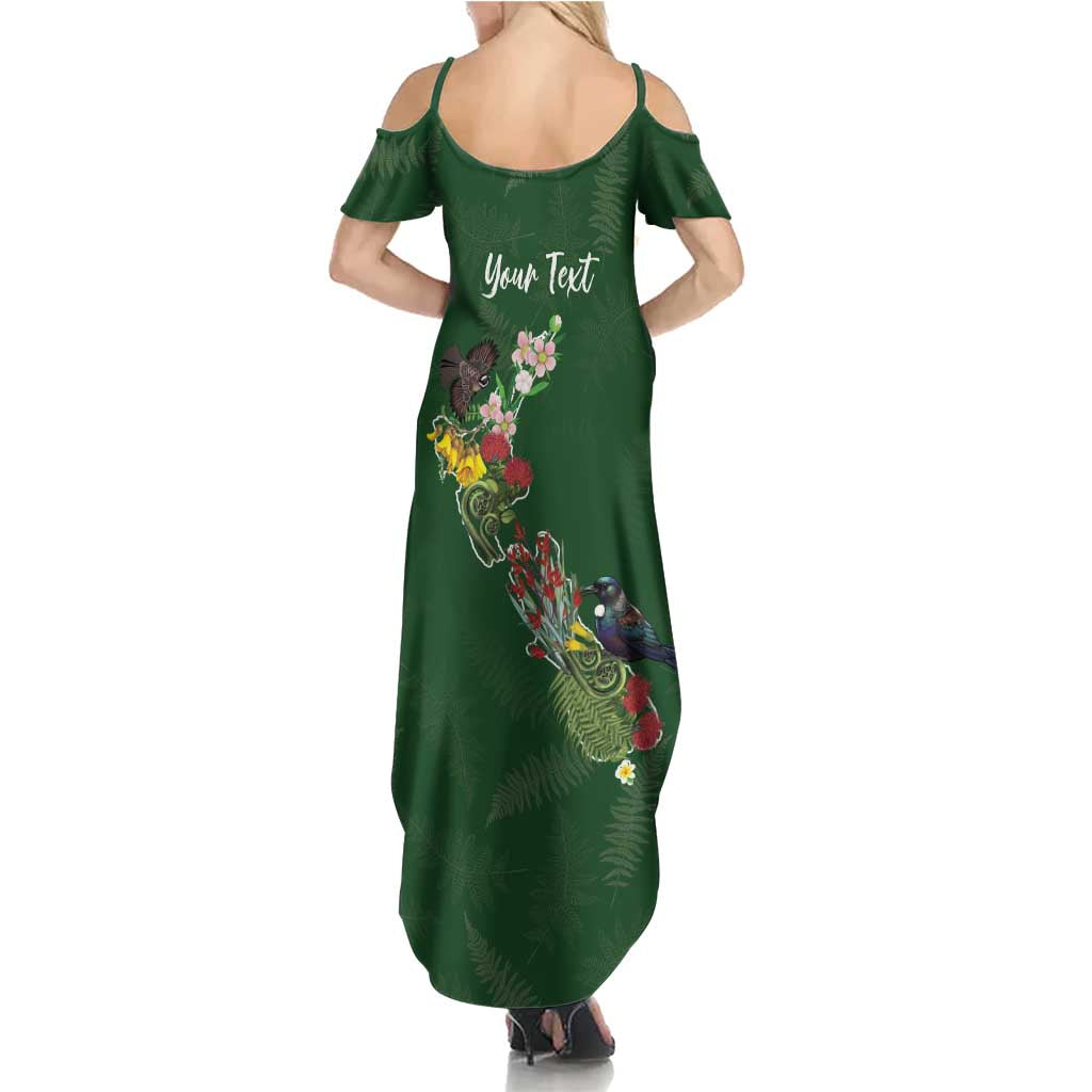 Kia Ora New Zealand Floral Personalized Family Matching Summer Maxi Dress and Hawaiian Shirt Sage Green - Aussie Hoodie