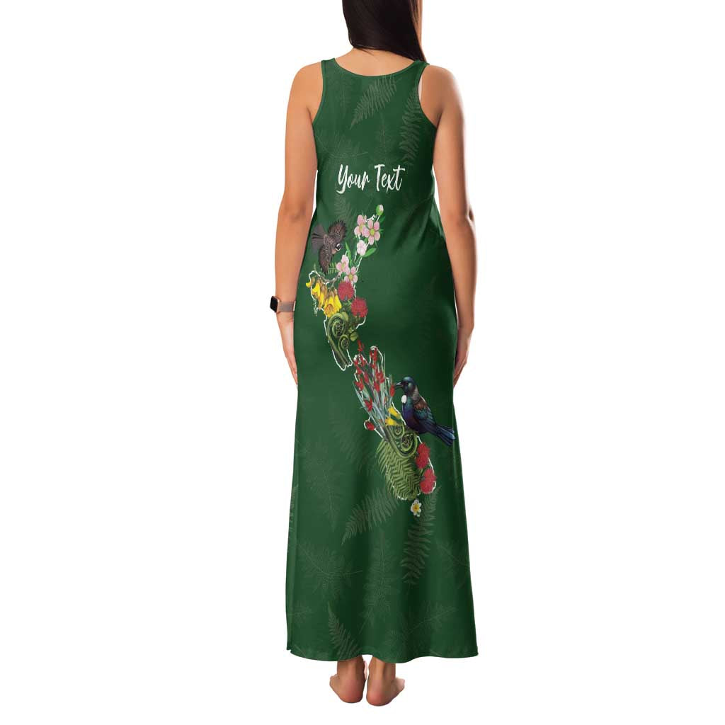 Kia Ora New Zealand Floral Personalized Family Matching Tank Maxi Dress and Hawaiian Shirt Sage Green - Aussie Hoodie
