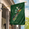 Kia Ora New Zealand Floral Garden Flag Sage Green - Aussie Hoodie