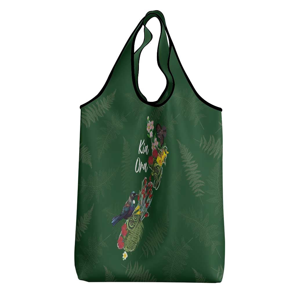 Kia Ora New Zealand Floral Grocery Bag Sage Green - Aussie Hoodie