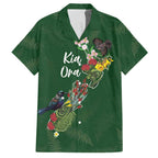 Kia Ora New Zealand Floral Personalized Hawaiian Shirt Sage Green - Aussie Hoodie