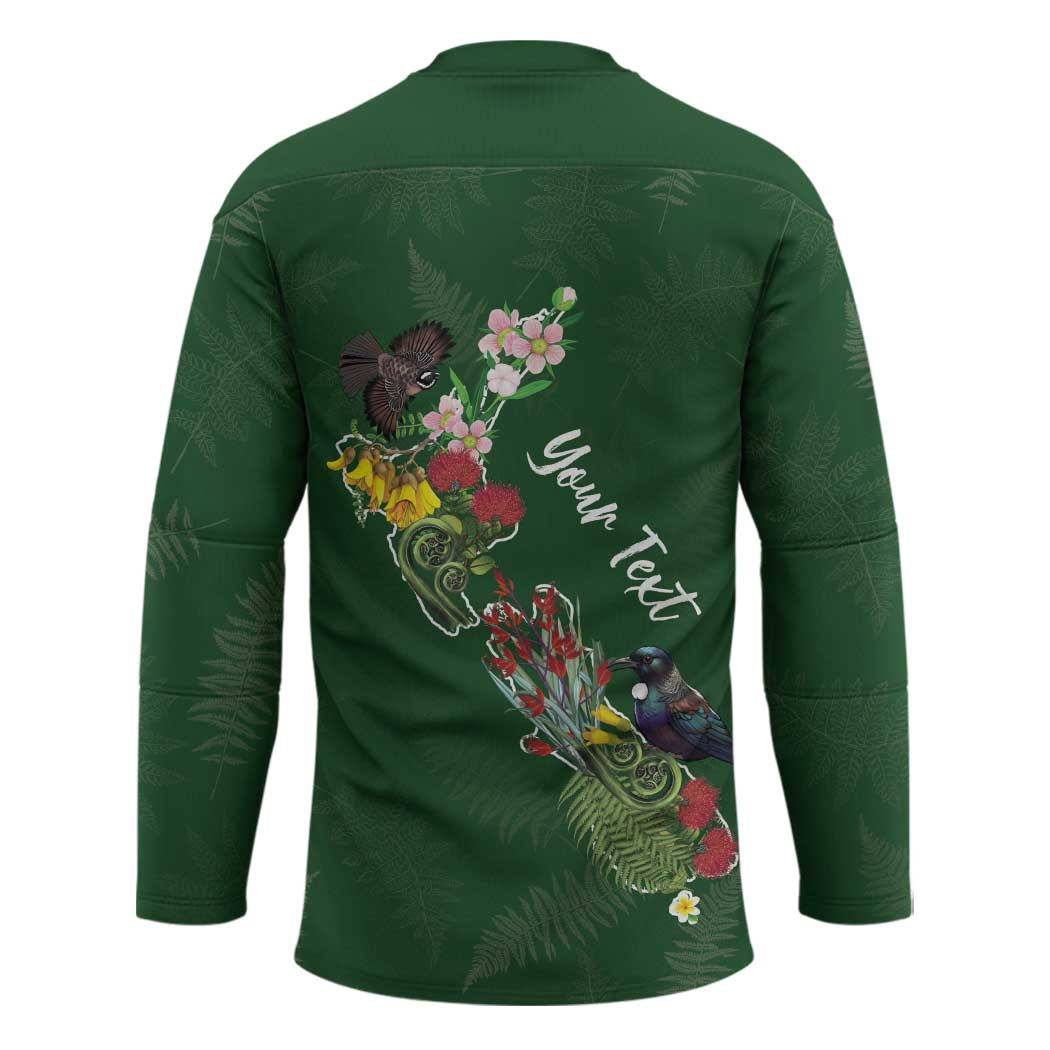 Kia Ora New Zealand Floral Personalized Hockey Jersey Sage Green - Aussie Hoodie