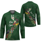 Kia Ora New Zealand Floral Personalized Hockey Jersey Sage Green - Aussie Hoodie