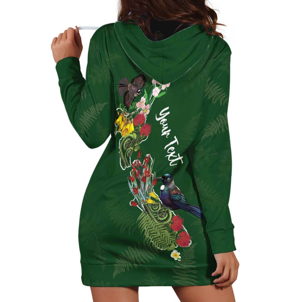 Kia Ora New Zealand Floral Personalized Hoodie Dress Sage Green - Aussie Hoodie