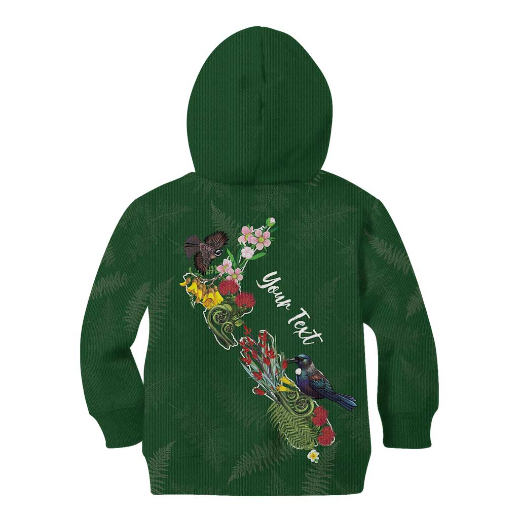 Kia Ora New Zealand Floral Personalized Kid Hoodie Sage Green - Aussie Hoodie