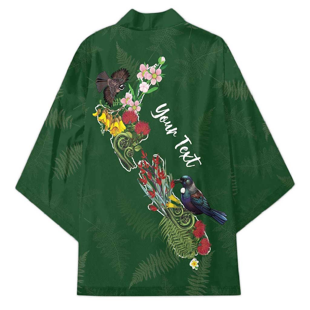 Kia Ora New Zealand Floral Personalized Kimono Sage Green - Aussie Hoodie