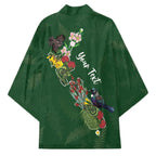 Kia Ora New Zealand Floral Personalized Kimono Sage Green - Aussie Hoodie