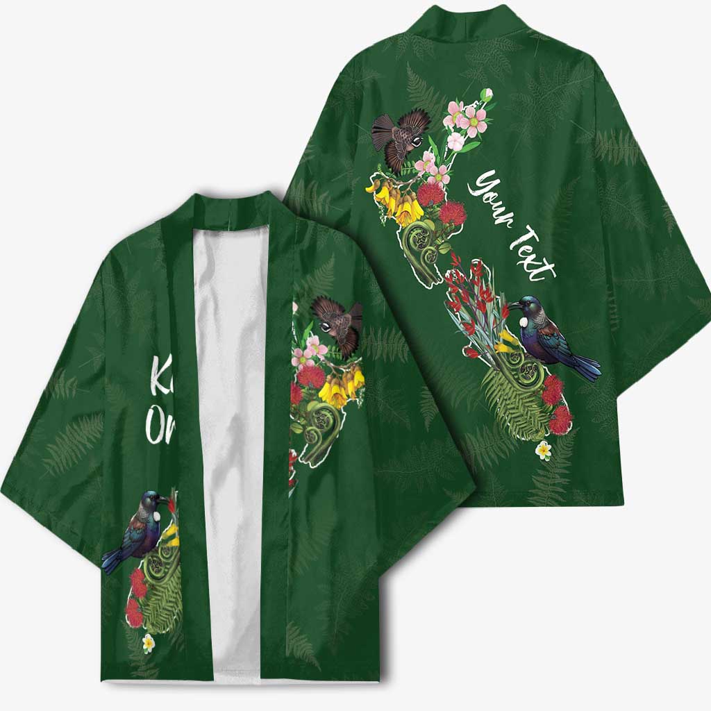 Kia Ora New Zealand Floral Personalized Kimono Sage Green - Aussie Hoodie