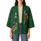 Kia Ora New Zealand Floral Personalized Kimono Sage Green - Aussie Hoodie