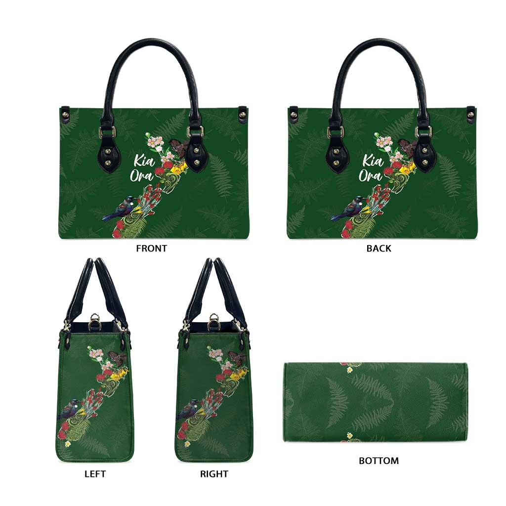 Kia Ora New Zealand Floral Leather Bag Sage Green - Aussie Hoodie