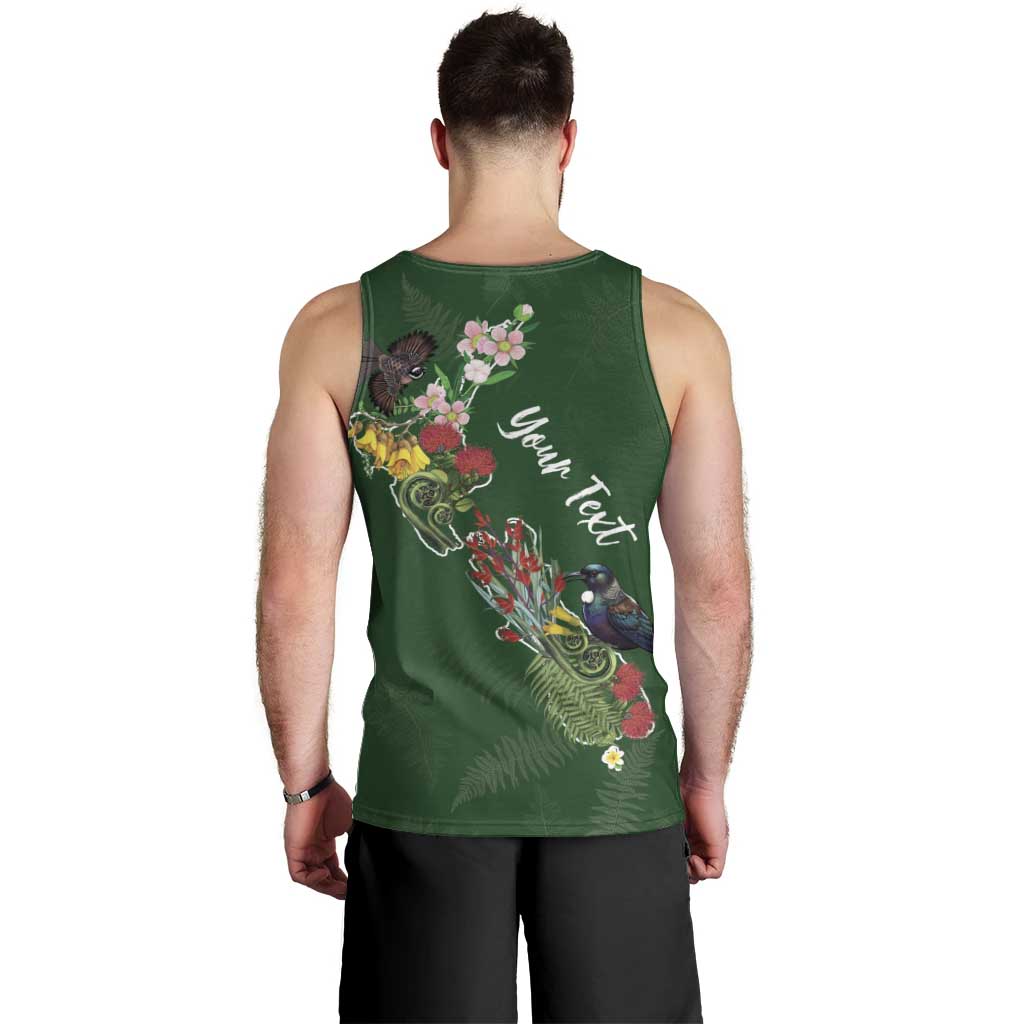 Kia Ora New Zealand Floral Personalized Men Tank Top Sage Green - Aussie Hoodie
