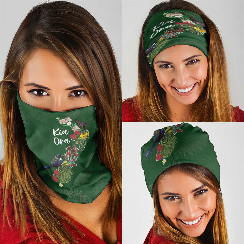 Kia Ora New Zealand Floral Neck Gaiter Sage Green - Aussie Hoodie
