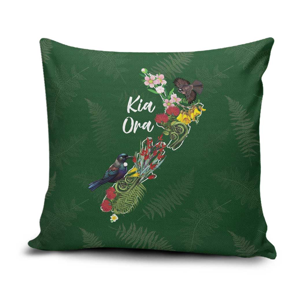 Kia Ora New Zealand Floral Pillow Cover Sage Green - Aussie Hoodie