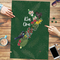 Kia Ora New Zealand Floral Puzzle Sage Green - Aussie Hoodie