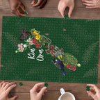 Kia Ora New Zealand Floral Puzzle Sage Green - Aussie Hoodie