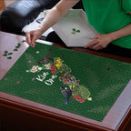 Kia Ora New Zealand Floral Puzzle Sage Green - Aussie Hoodie