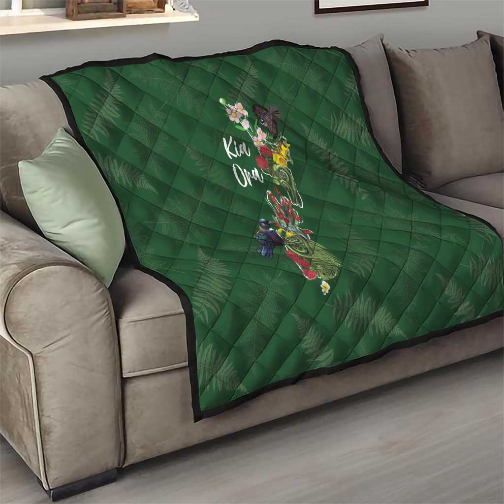Kia Ora New Zealand Floral Quilt Sage Green - Aussie Hoodie