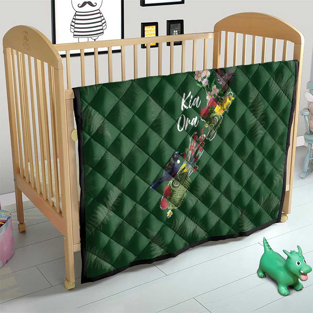 Kia Ora New Zealand Floral Quilt Sage Green - Aussie Hoodie