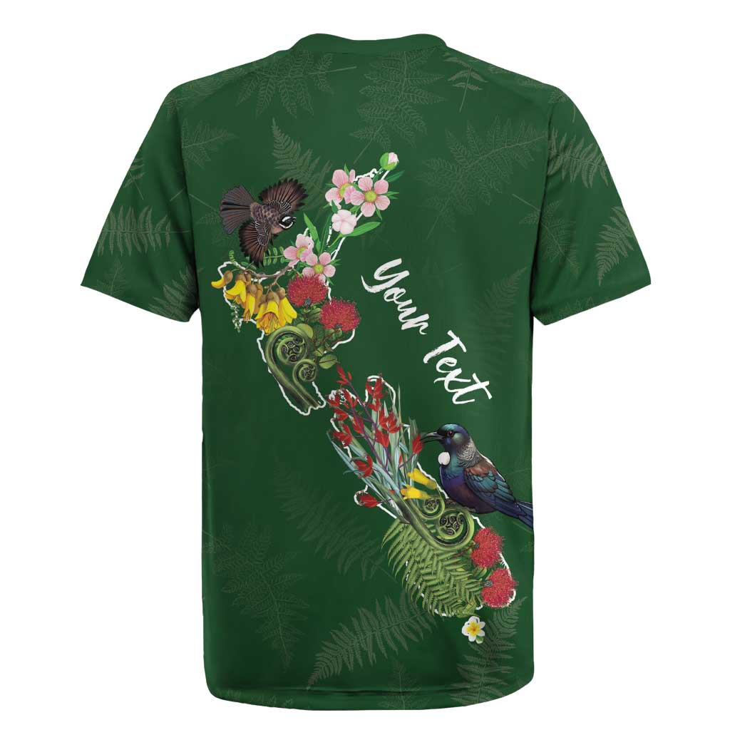 Kia Ora New Zealand Floral Personalized Rugby Jersey Sage Green - Aussie Hoodie