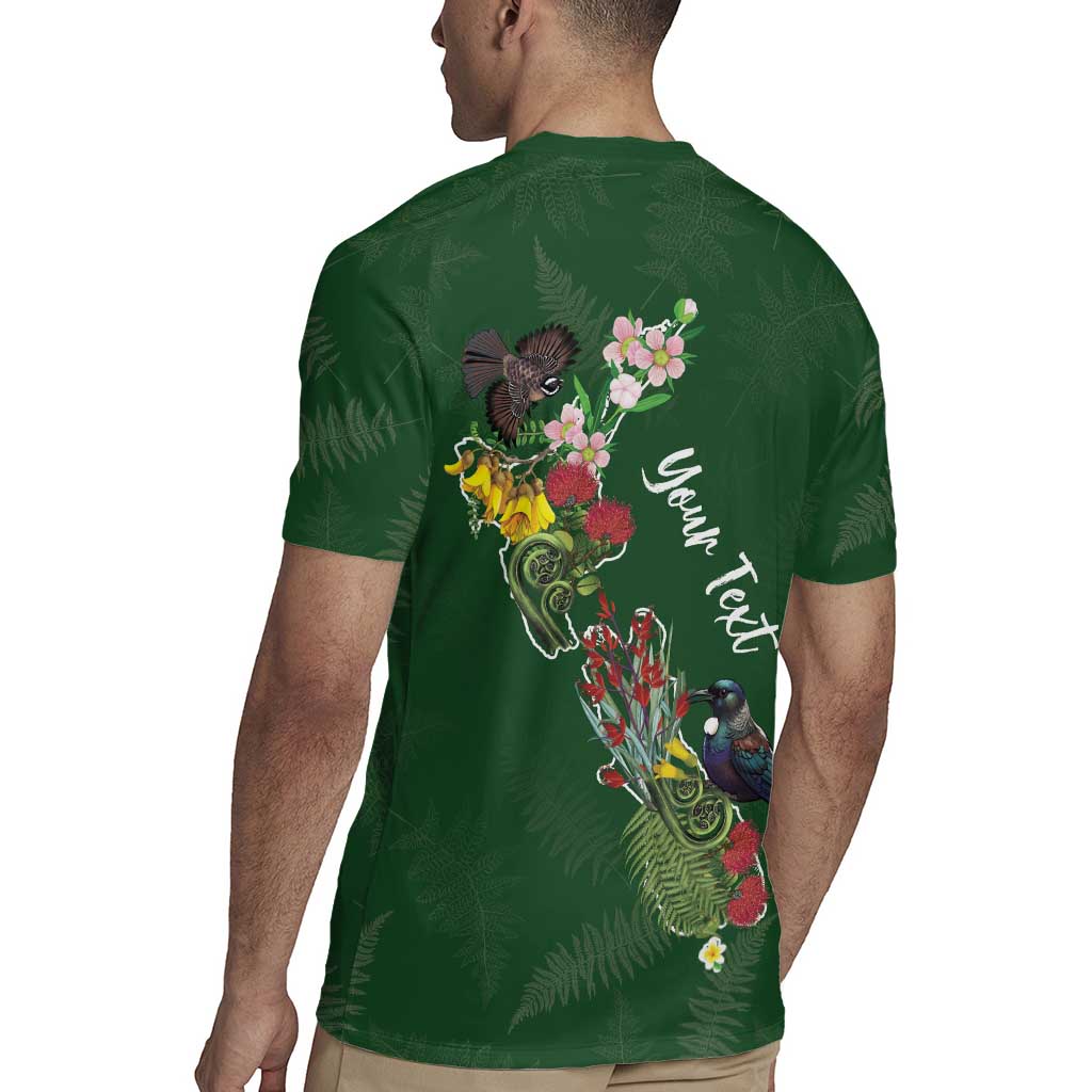 Kia Ora New Zealand Floral Personalized Rugby Jersey Sage Green - Aussie Hoodie