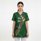 Kia Ora New Zealand Floral Personalized Scrub Top Sage Green - Aussie Hoodie