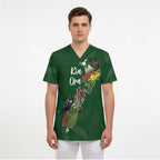 Kia Ora New Zealand Floral Personalized Scrub Top Sage Green - Aussie Hoodie